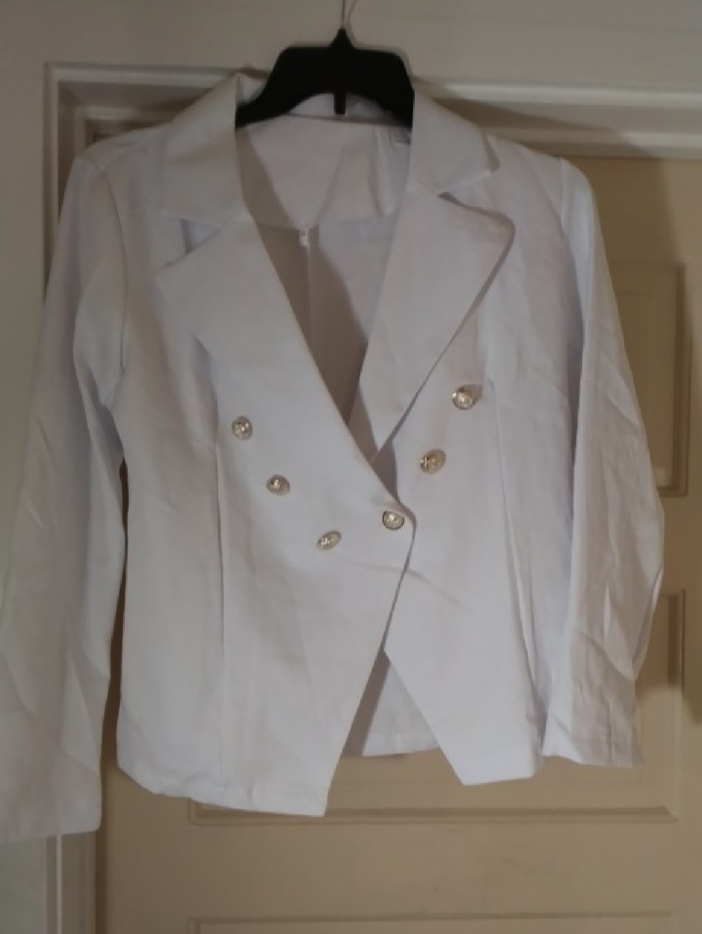 Women's White Double-Breasted Tailored Blazer